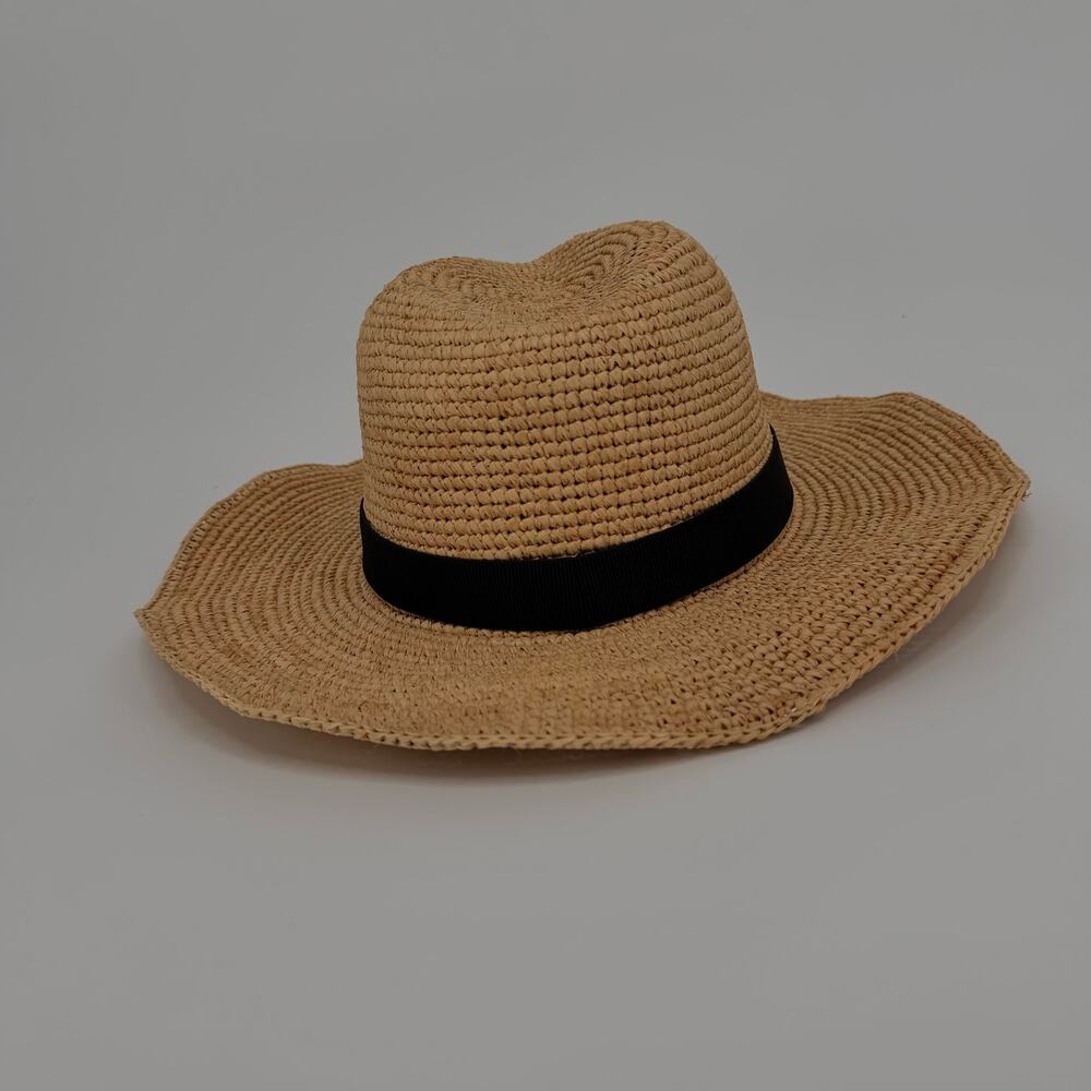 H&M Straw Moldable Rim Classic Sun Womens Hat OS